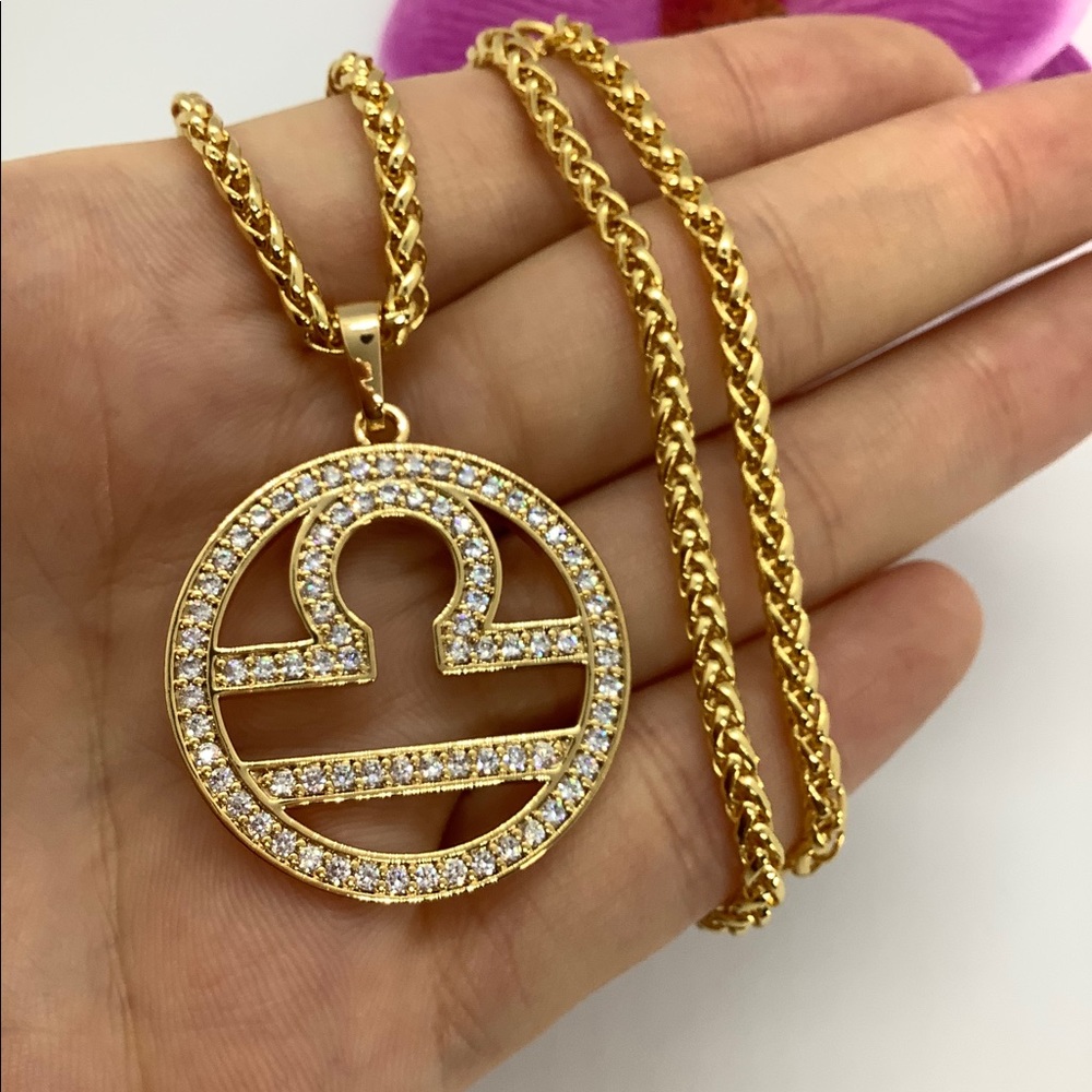 New 18k gold Libra necklaces